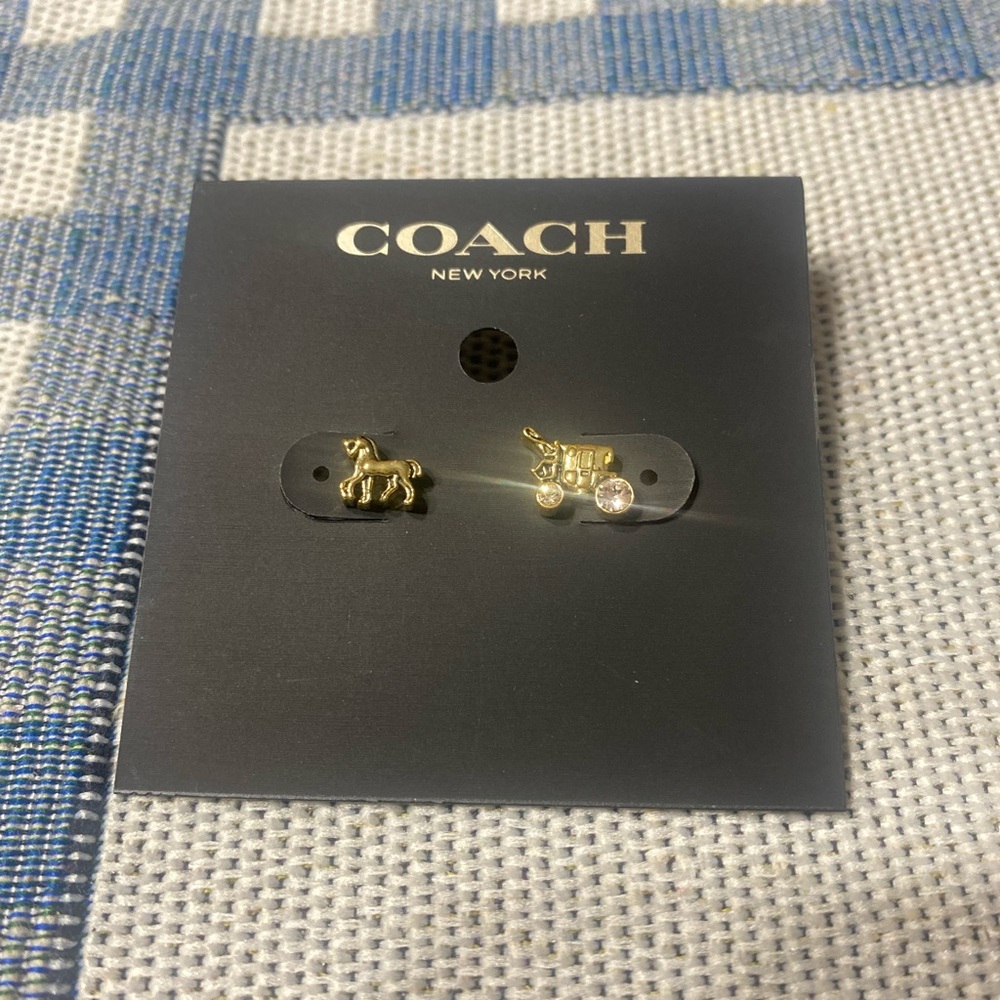 Coach Gold stud earring